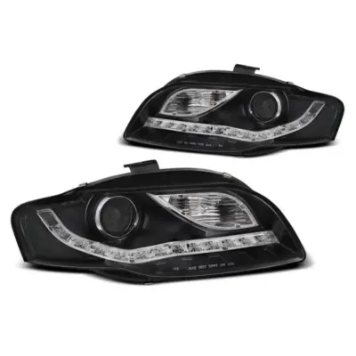 Fari Anteriori Neri Sinistro e Destro per Audi A4 B7 2004-2008
