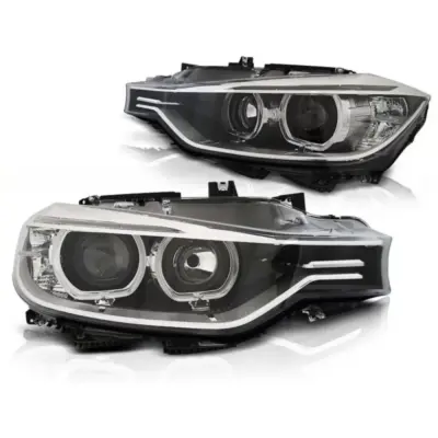Fari Anteriori Neri Sinistro e Destro per BMW Serie 3 F30 2011-2015