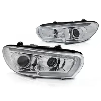 Fari Anteriori Tubo LED Sequenziale Cromato per VW Scirocco 08-04.14