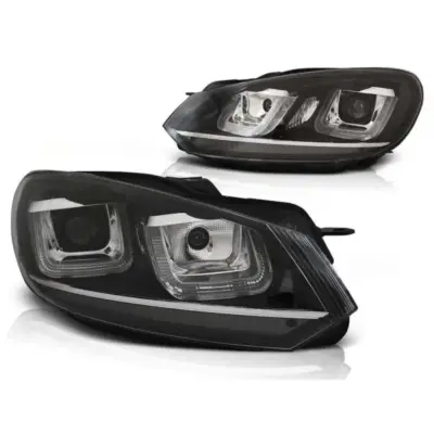 Fari Anteriori Tuning Base Nera Dx e Sx per Volkswagen Golf Vi 2008-2012