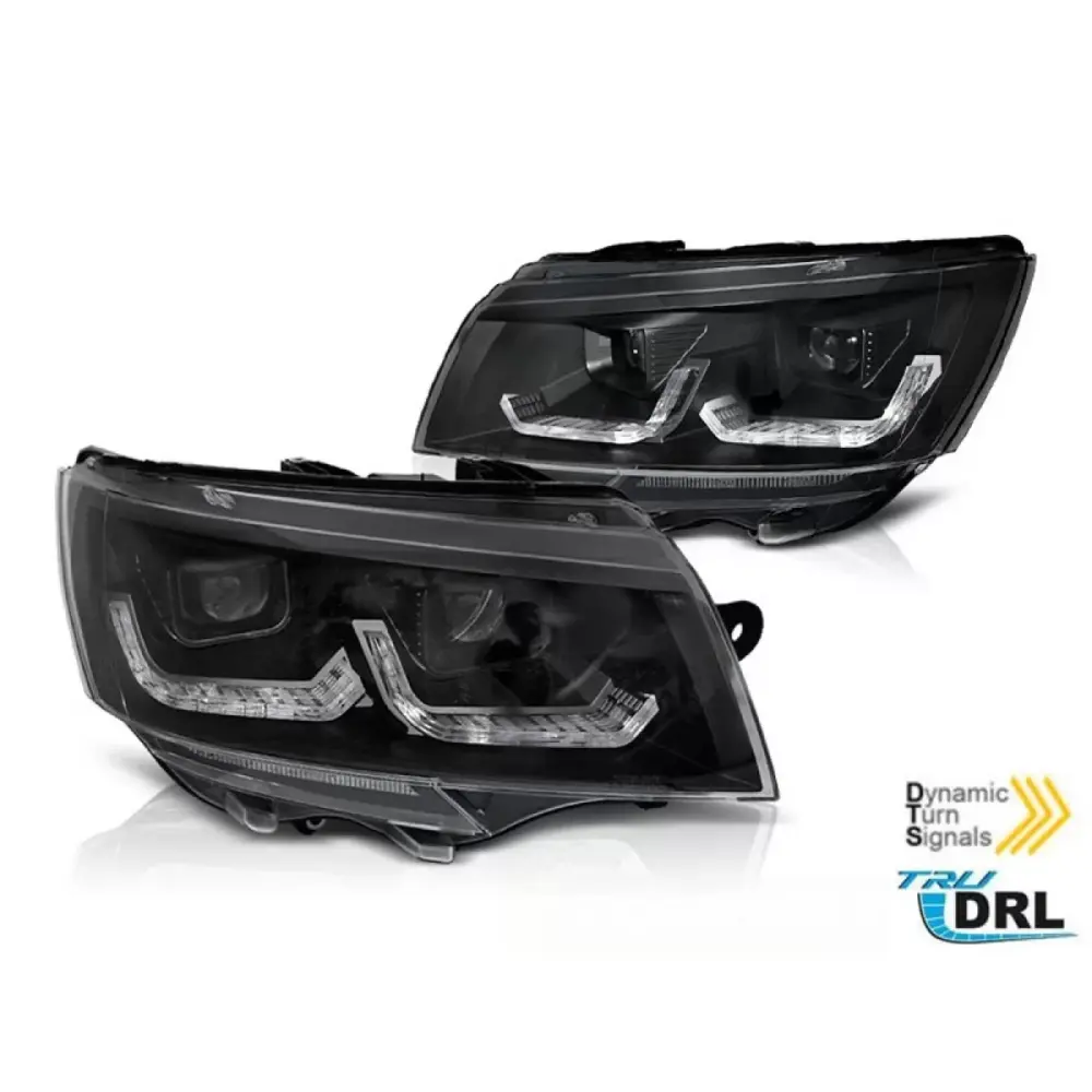 Fari Anteriori Tuning Base Nera Dx e Sx per VW Transporter T6.1 dal 2020