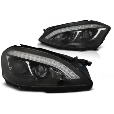 Fari Anteriori Tuning Base Nera Sinistro e Destro per Mercedes Classe S W221