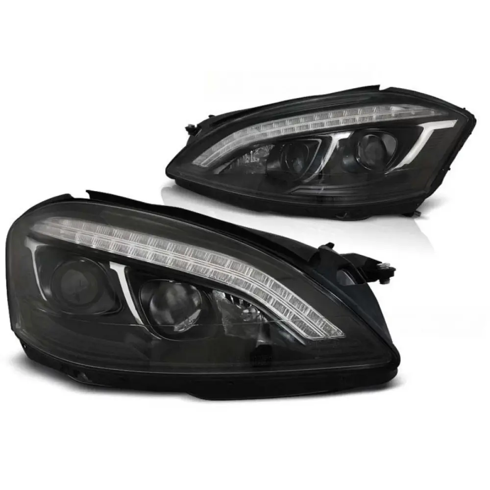 Fari Anteriori Tuning Base Nera Sinistro e Destro per Mercedes Classe S W221