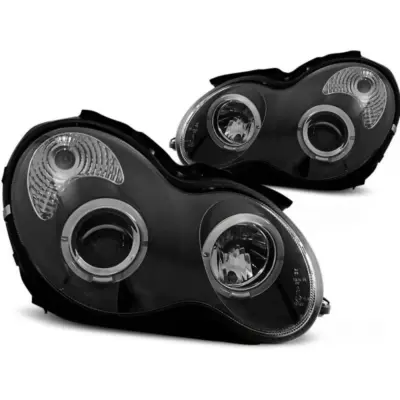 Fari Anteriori Tuning Base Nera Sinistro e Destro per Mercedes Classe C W203