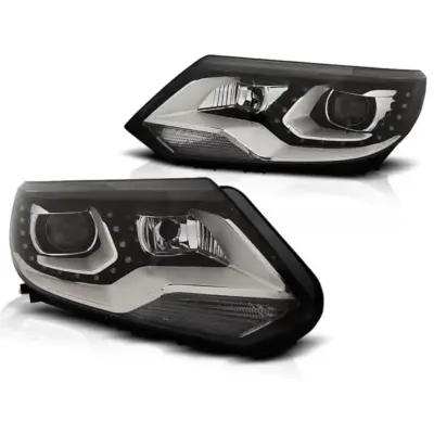 Fari con Luci Diurne True DRL Neri per VW Tiguan 2011-2015
