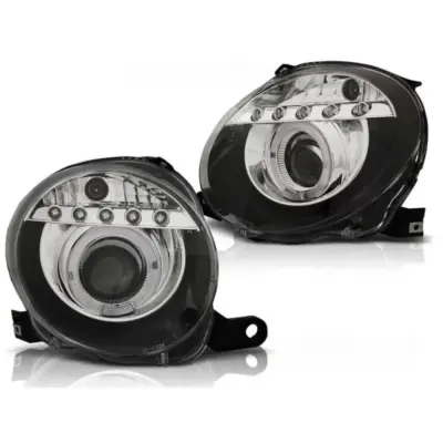Fari con Luci LED Anteriore Sinistro e Destro per Fiat 500 dal 2007