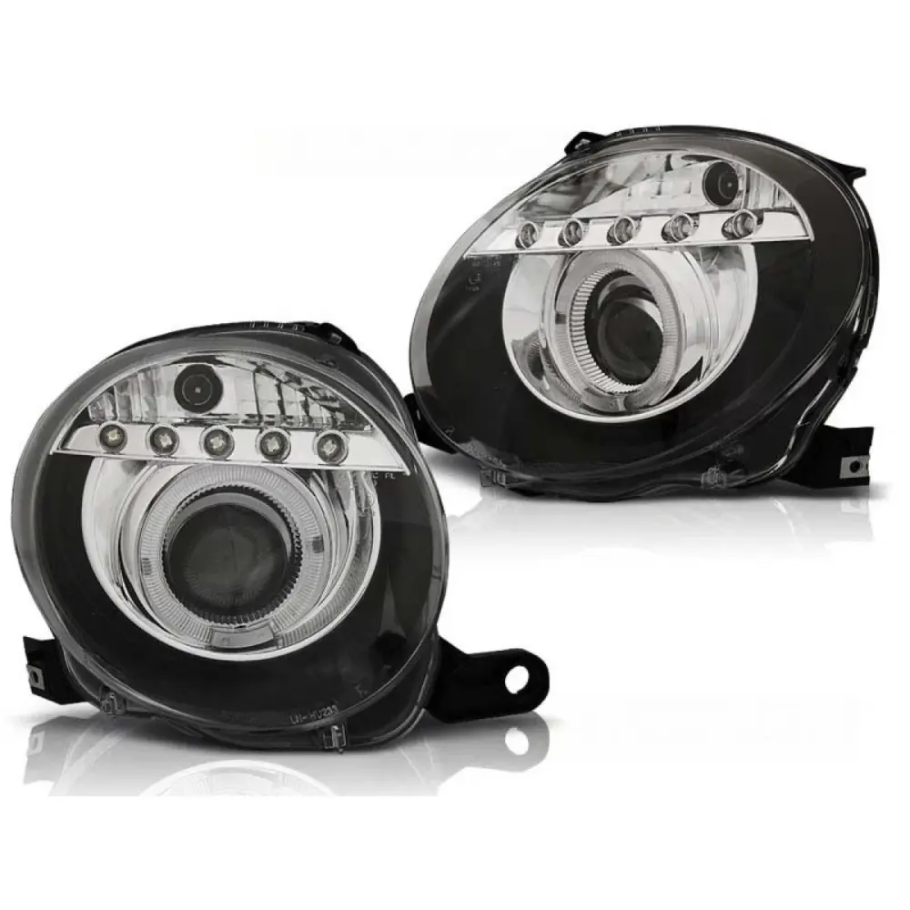 Fari con Luci LED Anteriore Sinistro e Destro per Fiat 500 dal 2007