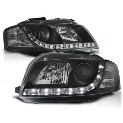 Fari Daylight Neri Anteriori per Audi A3 8P 05.03-03.08