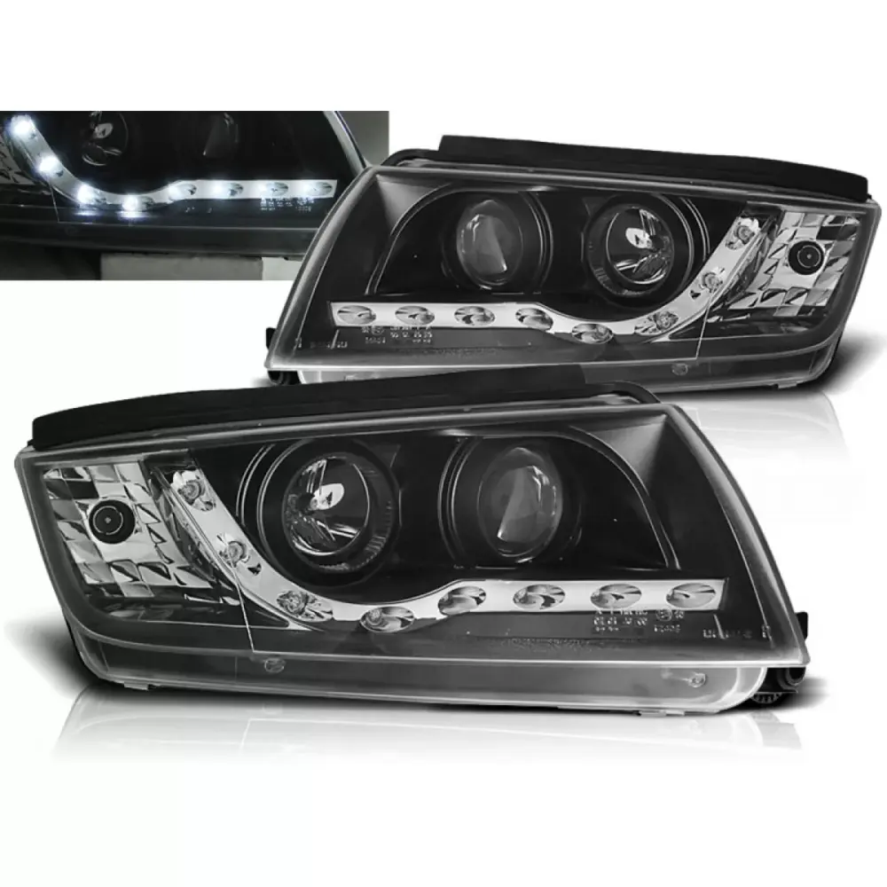 Fari Daylight Neri Anteriori per Skoda Fabia 12.99-08