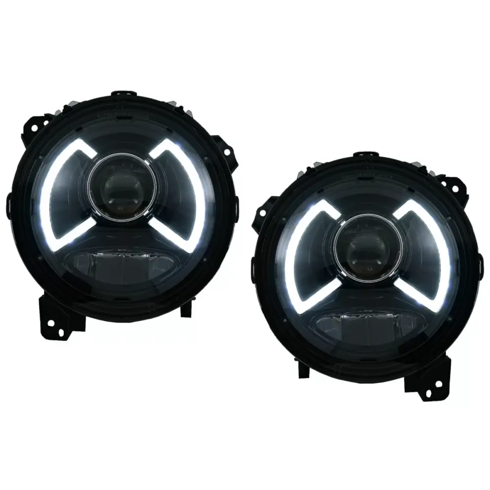 Fari Full LED Anteriori con Barra Luminosa per Jeep Wrangler Jl Jl Unlimited