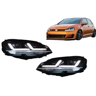 Fari Full LED Cromati Anteriori per Volkswagen Golf 7 Vii 2012-2017