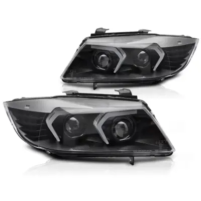 Fari Full LED Neri Anteriori per BMW E90 E91 05-08