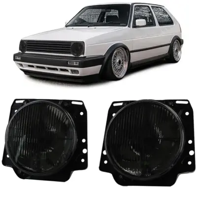 Fari H4 Neri Fumé con Reticolo per Volkswagen Golf 2 (1983-1991)