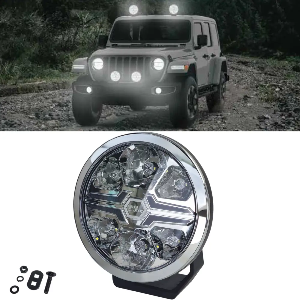 Fari LED Aggiuntivi 7'' con Design Cromato per Veicoli Universali ECE-R149/R148