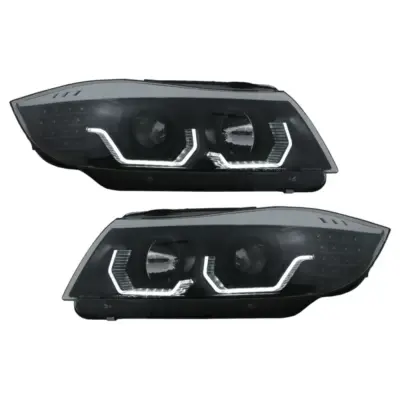 Fari LED Angel Eyes 3D Anteriore Sinistro per BMW Serie 3 E90 E91 2005-2008 LHD