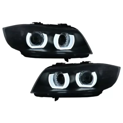 Fari LED Angel Eyes 3D Luci Diurne BMW Serie 3 E90 LCI 2008-2011 LHD
