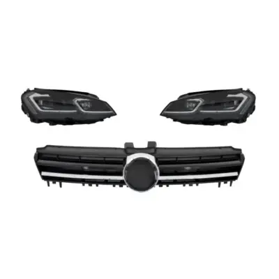 Fari LED con Luci Dinamiche e Griglia Centrale Cromata per VW Golf 7 Vii