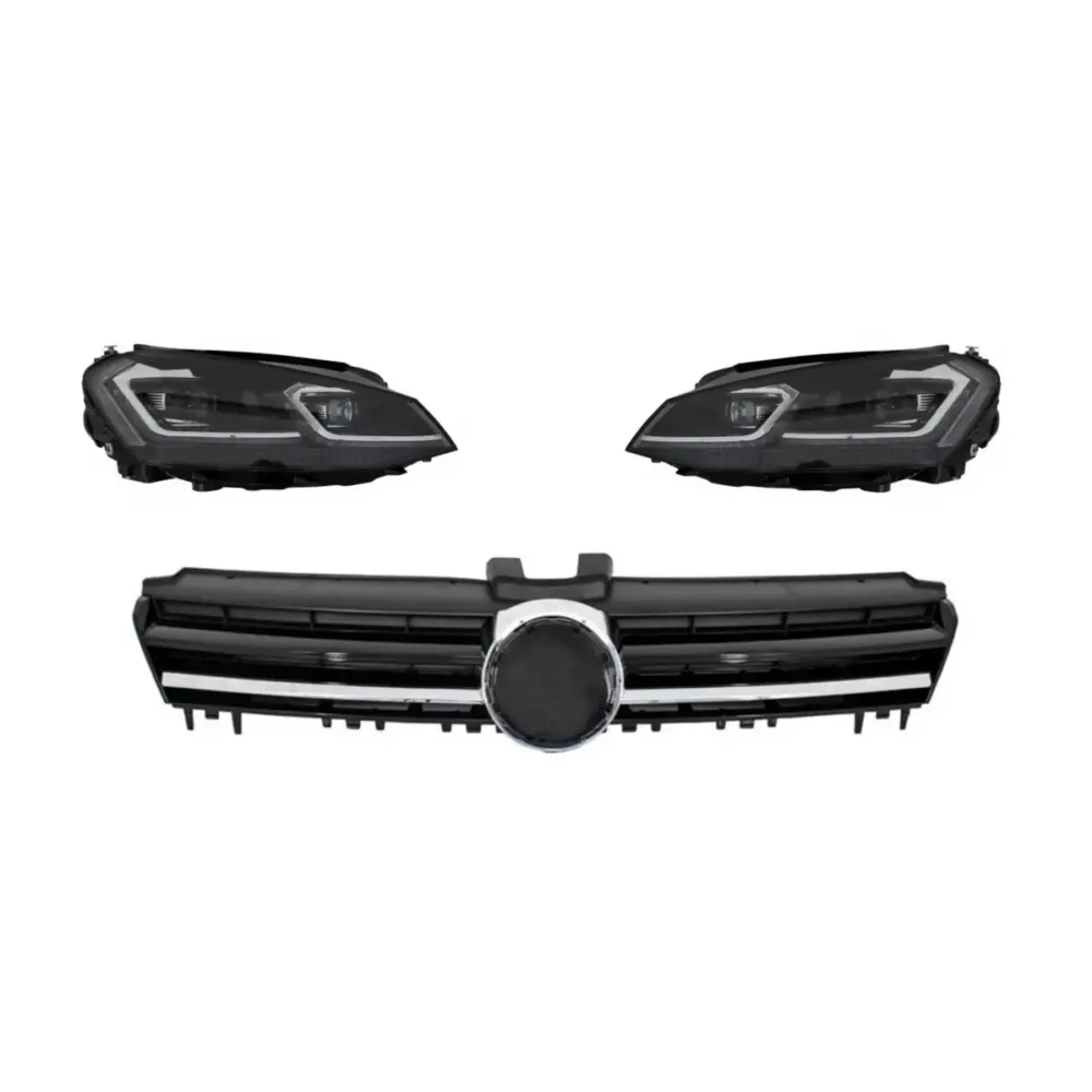 Fari LED con Luci Dinamiche e Griglia Centrale Cromata per VW Golf 7 Vii