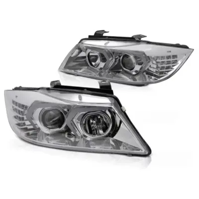 Fari LED Cromati Anteriori per BMW E90 E91 05-08