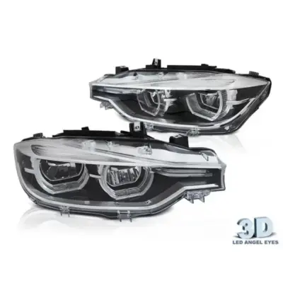 Fari LED Tuning Anteriore Dx e Sx con Base Cromata per BMW Serie 3 F30 2015-2018