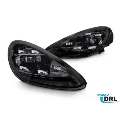 Fari LED Tuning Anteriore Dx e Sx con Base Nera per Porsche Cayenne 2010-2015