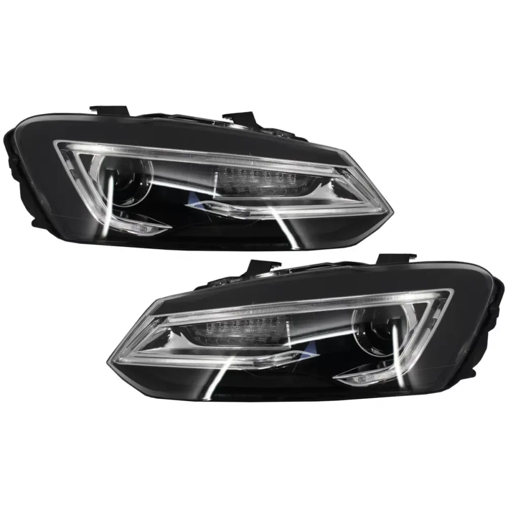 Fari LED Xenon Devil Eye Anteriori Sinistri per VW Polo 6R 6C 61 2011-2017 LHD