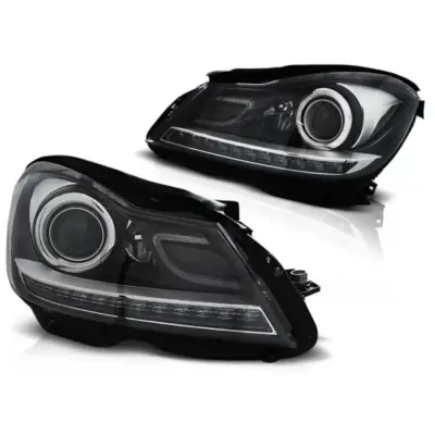 Fari Neri Anteriori per Mercedes W204 2011-2014