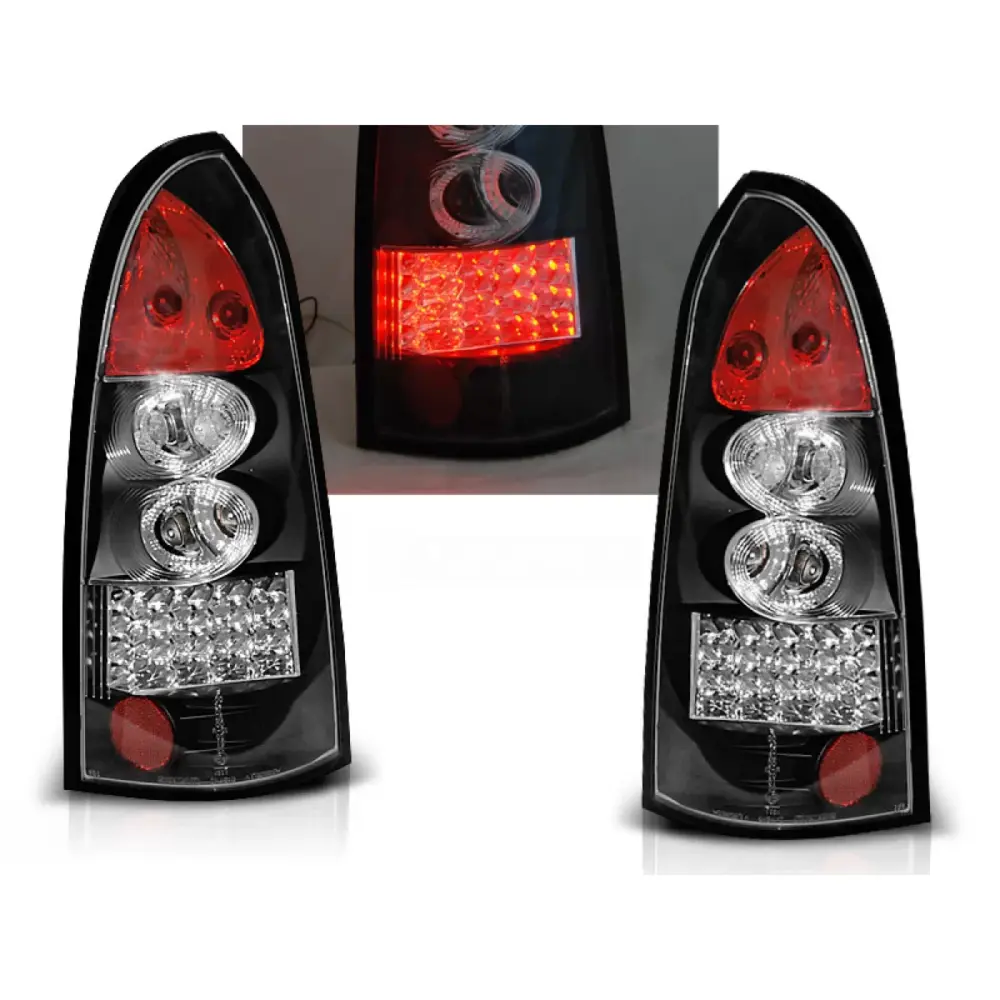 Fari Posteriori LED Neri per Opel Astra G Sw 09.97-02.04