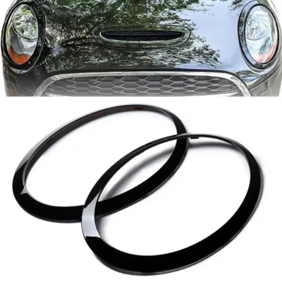 Fari Ringi Neri Lucidi per Mini Cooper F55 F56 F57 2014-2018 - 2 Pezzi