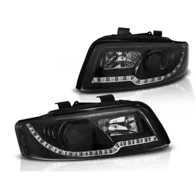 Fari Tubi Luce Neri Anteriori per Audi A4 10.00-10.04