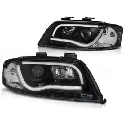 Fari Tubi Luce Neri Anteriori per Audi A6 05.97-05.01