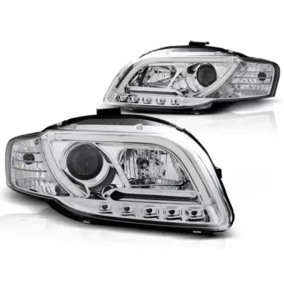 Fari Tubo Luce Diurna Cromato per Audi A4 B7 11.04-03.08