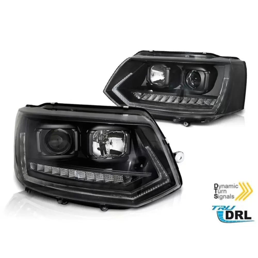 Fari Tuning Anteriori Cromati Sinistro e Destro per VW Transporter T5 2010-2015