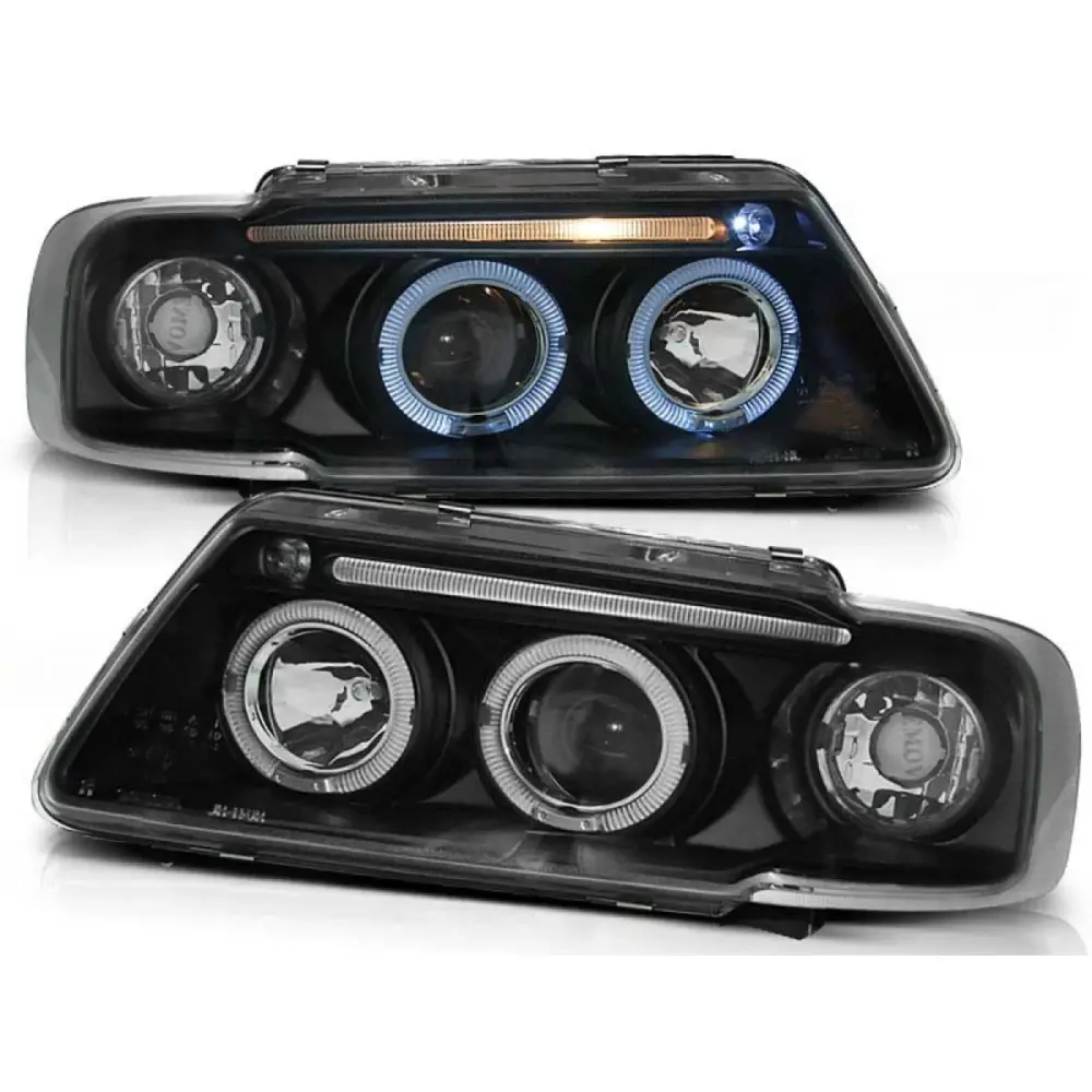 Fari Tuning con Anelli Alogeni Anteriori Sinistro e Destro per Audi A3 8L