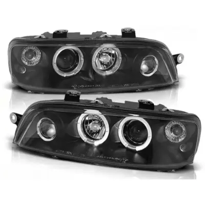 Fari Tuning con Anelli Alogeni Anteriori Sinistro e Destro per Fiat Punto 2