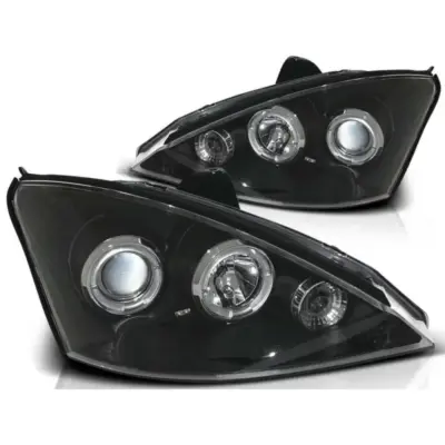 Fari Tuning con Anelli Alogeni Anteriori Sinistro e Destro per Ford Focus MK1
