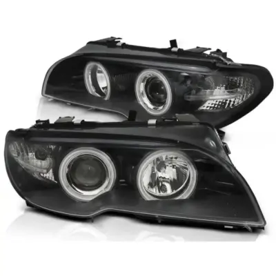 Fari Tuning con Anelli CCFL BMW Serie 3 E46 2003-2006 Coupé Cabriolet Dx Sx