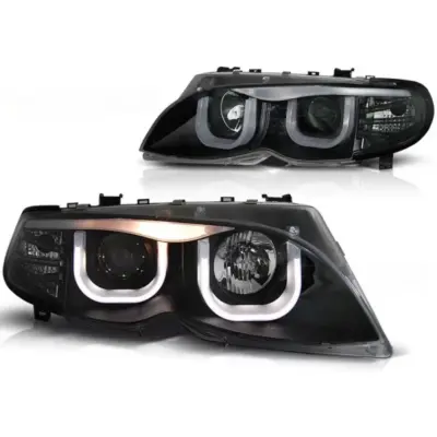 Fari Tuning con Angel Eyes LED 3D Anteriori Dx e Sx per BMW 3 E46