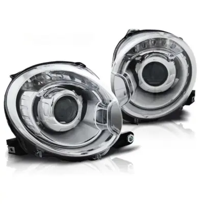 Fari Tuning con Lenti Anteriore Dx e Sx per Fiat 500 dal 2007