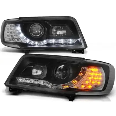 Fari Tuning con Luci LED Anteriore Sinistro e Destro per Audi 100 C4 1990-1994