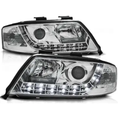 Fari Tuning con Luci LED Anteriore Sinistro e Destro per Audi A6 C5 2001-2004