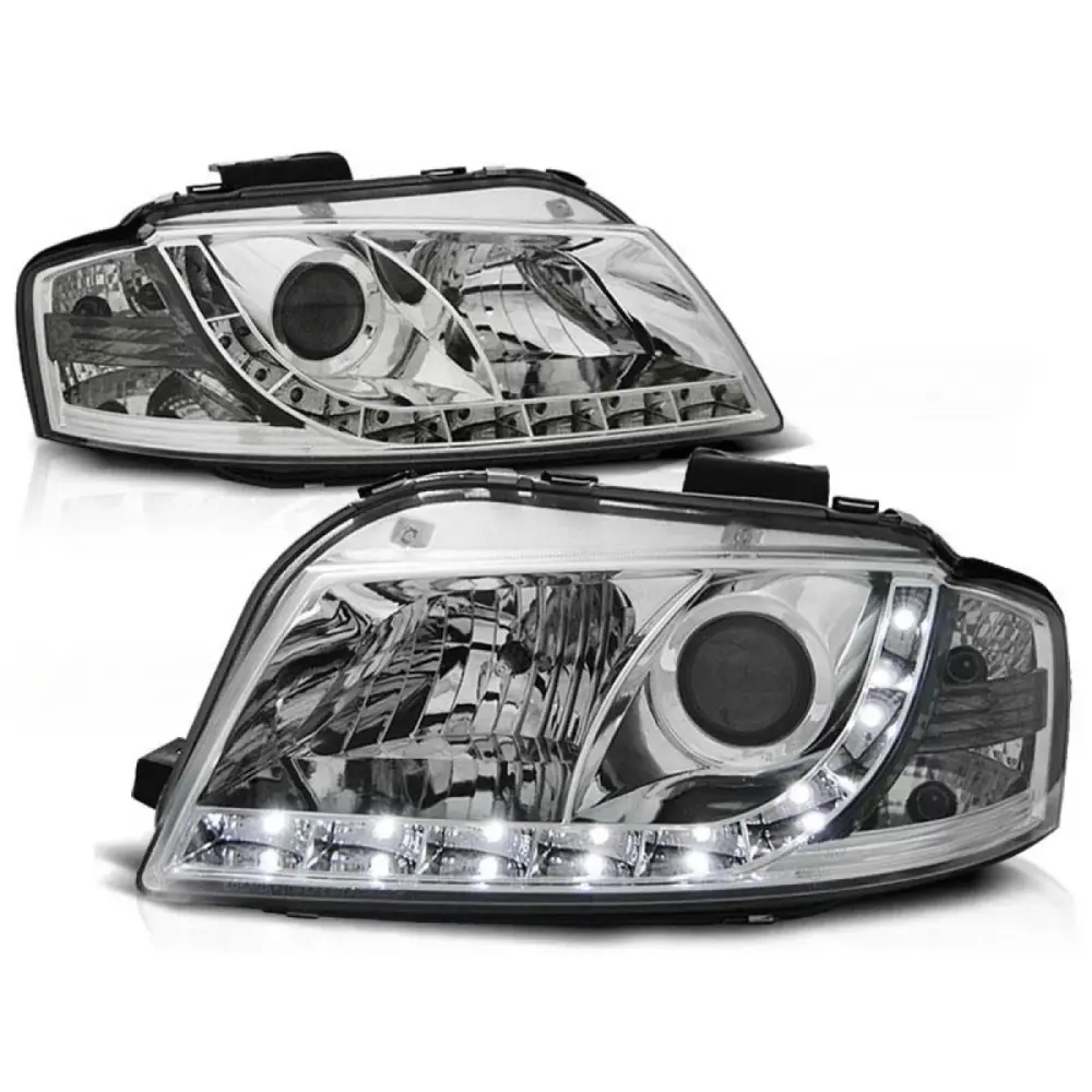 Fari Tuning con Luci LED Anteriori Sinistro e Destro per Audi A3 8P 05-03/08 3D