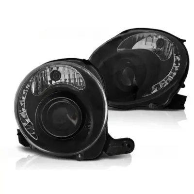 Fari Tuning con Luci LED Anteriori Sinistro e Destro per Fiat 500 dal 2007