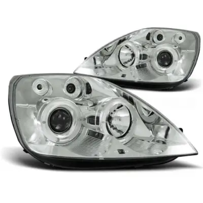 Fari Tuning con Occhi di Angelo Alogeni Anteriori Dx e Sx per Ford Fiesta MK6