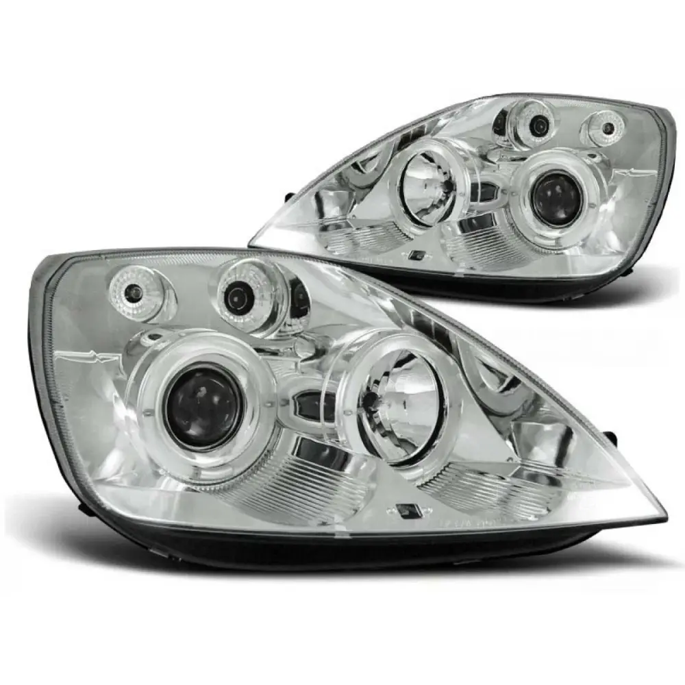 Fari Tuning con Occhi di Angelo Alogeni Anteriori Dx e Sx per Ford Fiesta MK6