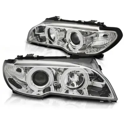 Fari Tuning con Occhi di Angelo CCFL Anteriori Dx e Sx per BMW 3 E46 2003-2006