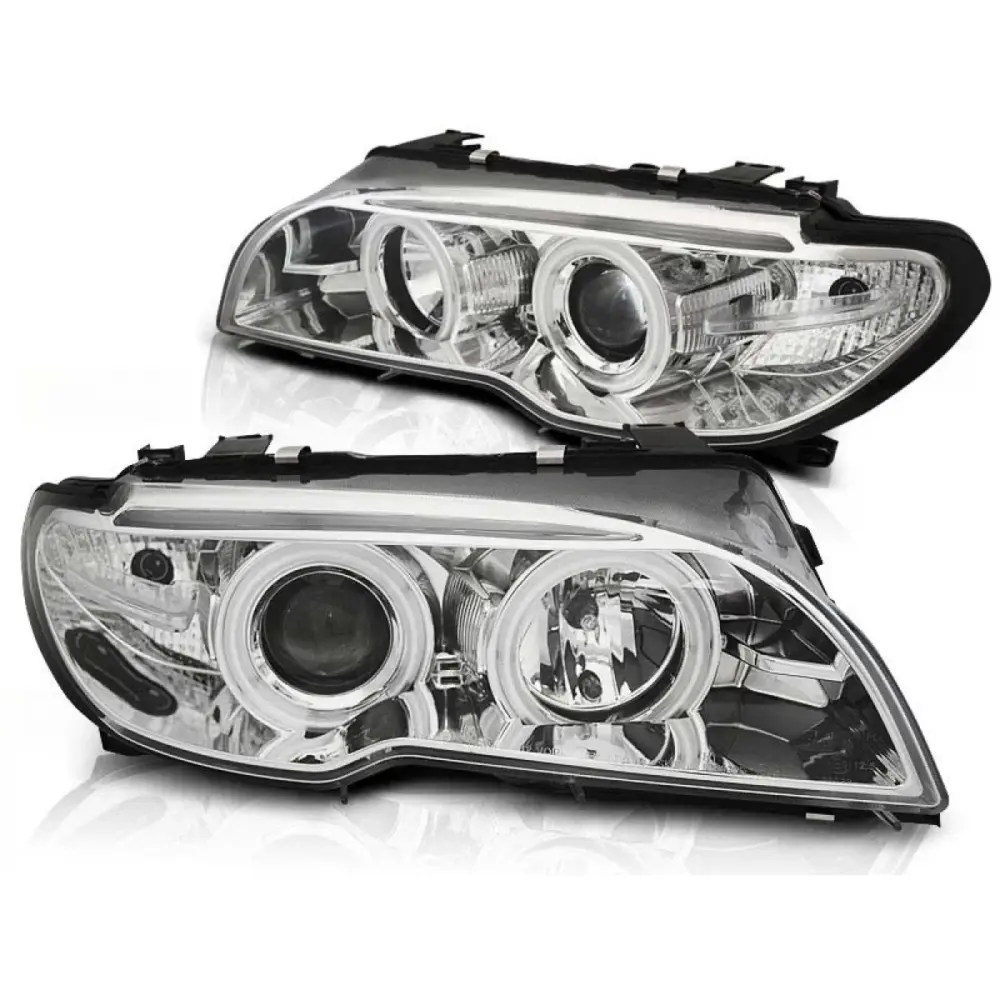 Fari Tuning con Occhi di Angelo CCFL Anteriori Dx e Sx per BMW 3 E46 2003-2006