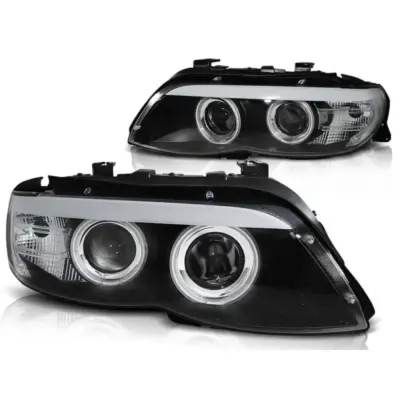 Fari Tuning con Occhi di Angelo CCFL e Strip LED per BMW X5 E53 2003-2006 Dx Sx