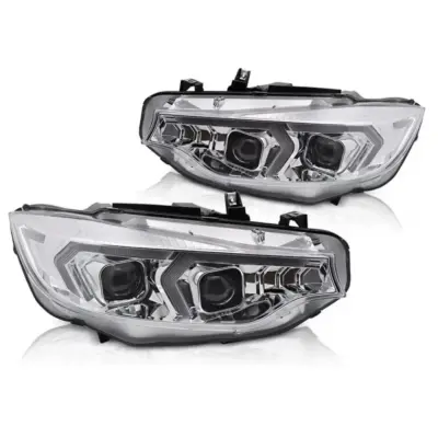 Fari Xenon Anteriore Sinistro e Destro con Base Cromata per BMW Serie 4 F32