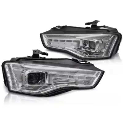 Fari Xenon con Frecce Dinamiche e Base Cromata per Audi A5 2011-2016 Dx e Sx